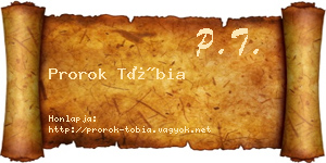 Prorok Tóbia névjegykártya